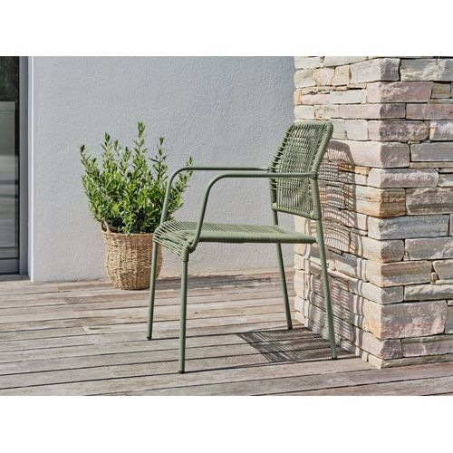 Fauteuil De Jardin Empilable En Corde Et Acier