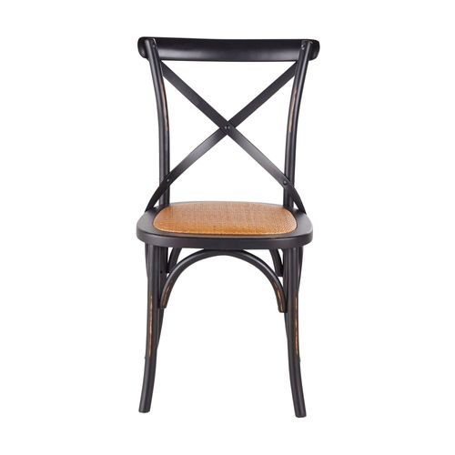 Chaise Bistrot En Rotin Et Bois De Bouleau Noir