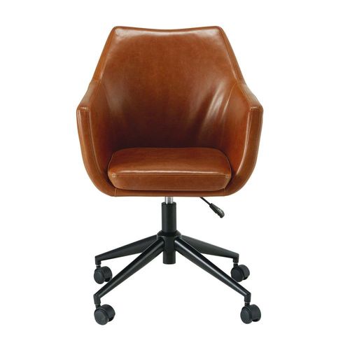 Fauteuil De Bureau En Textile Enduit Marron Vieilli