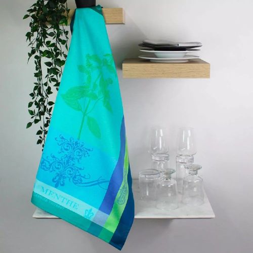 Torchon Pur Coton Bleu 56x77 Cm