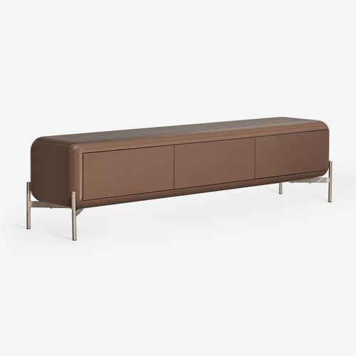 Meuble Tv 180x40 Cm En Mdf Alazne Camel Brun
