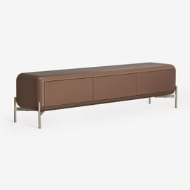 Meuble Tv 180x40 Cm En Mdf Alazne Camel Brun