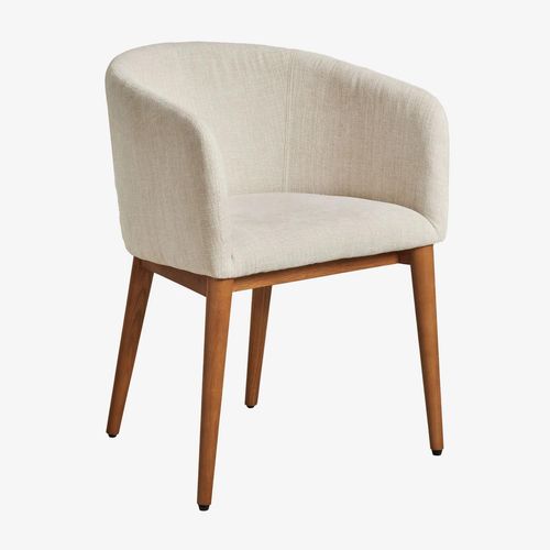 Pack De 4 Chaises De Salle À Manger Rembourrées Bunia Avec Accoudoirs Bois Foncé