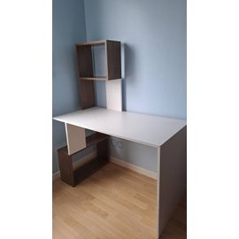 Bureau Bicolore Avec Étagère Haute