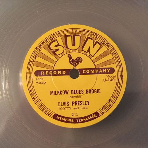Elvis Presley Milkcow Blues Boogie 78 Tours Sun Records En Vinyl Transparent !