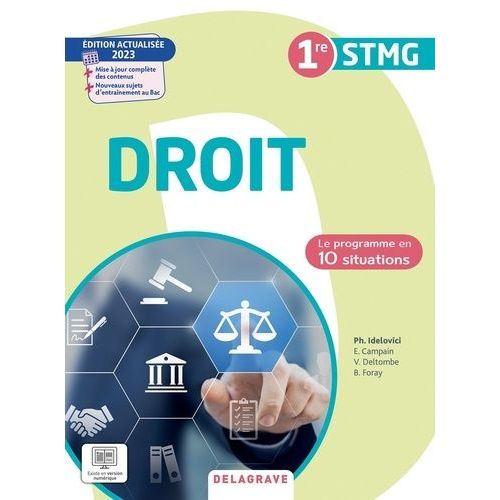 Droit 1re Stmg Le Programme En Situations - Pochette Élève