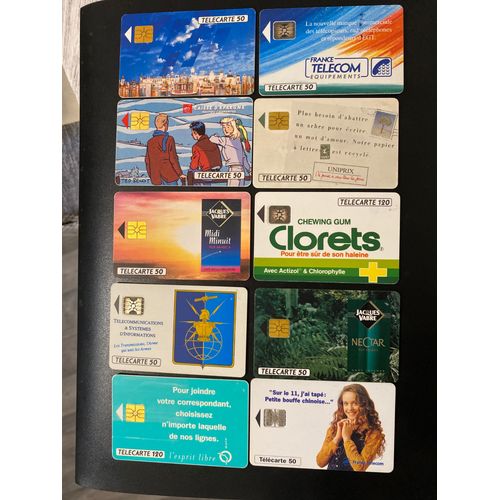 Lot De 10 Cartes Téléphoniques Entre 520 000 Et 550 000 Exemplaires
