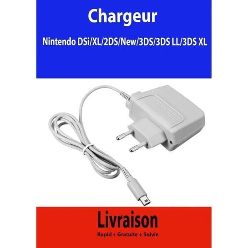 Chargeur Secteur - Nintendo - Compatible 2ds, 3ds, Dsi - 1m Câble - 900ma - Gris