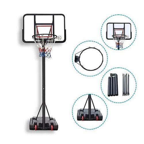 Panier De Basket - Devessport - Réglable 1,90-3,05m - Base Mobile - Extérieur - Arceau Ø47cm