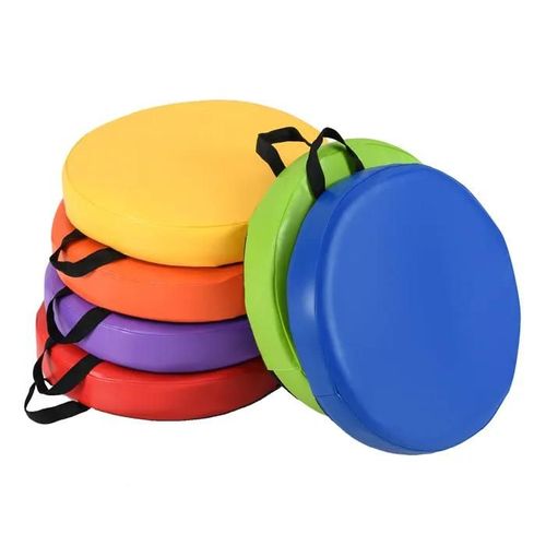 Costway Lot De 6 Coussins De Chaise Pour Enfant Avec Poignées Portable, Fermeture Éclair & Housse En Cuir ¿40 X 8 Cm
