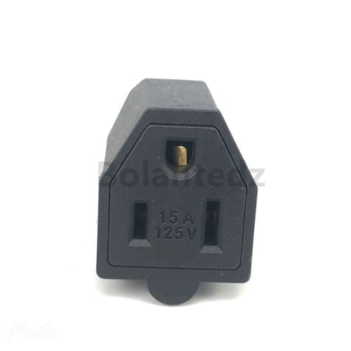 Prise d'alimentation américaine en cuivre noir à 3 broches,cordon d'alimentation électrique AC 125V 15a US,prise industrielle détachable - Type Female