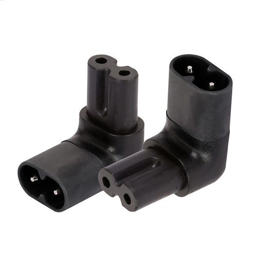 Connecteur convertisseur noir IEC320,C5,C7,C13,C14 à C5,C6,C7,C8,C15,UPS PDU,mâle à femelle,EU,US,prise d'alimentation,adaptateur,1 pièce - Type c7 to c8 L-Black color