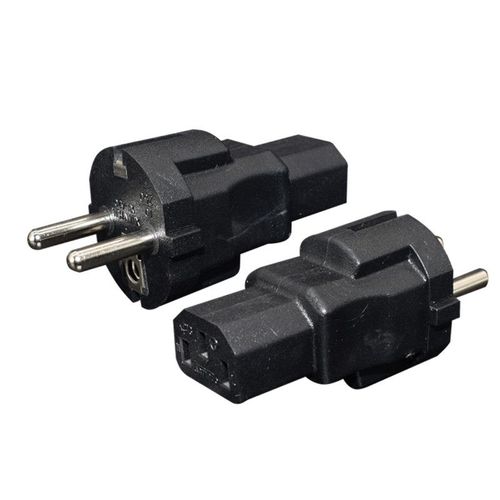 Prise adaptateur IEC320 C13 C5 C7 à AU UK EU US,connecteur de conversion européen Australie Amérique 5-15R à C14 C5 C7 C13,1 pièce - Type C13 to EU-Black color
