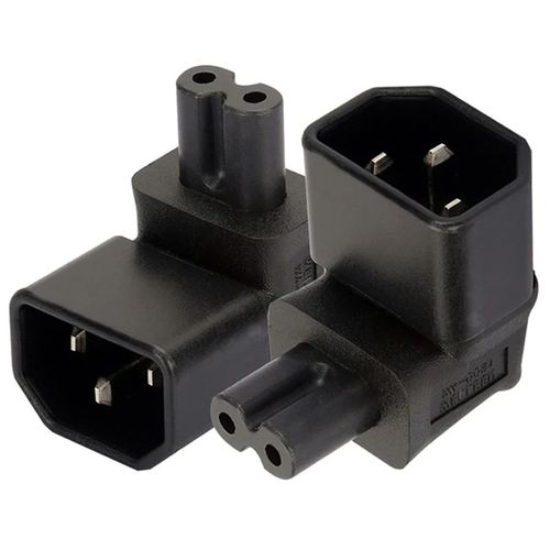 Connecteur convertisseur noir IEC320,C5,C7,C13,C14 à C5,C6,C7,C8,C15,UPS PDU,mâle à femelle,EU,US,prise d'alimentation,adaptateur,1 pièce - Type c14 to c7 L-Black color