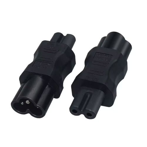 Connecteur convertisseur noir IEC320,C5,C7,C13,C14 à C5,C6,C7,C8,C15,UPS PDU,mâle à femelle,EU,US,prise d'alimentation,adaptateur,1 pièce - Type c7 to c6-Black color