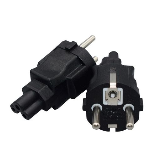 Prise adaptateur IEC320 C13 C5 C7 à AU UK EU US,connecteur de conversion européen Australie Amérique 5-15R à C14 C5 C7 C13,1 pièce - Type C5 to EU-Black color