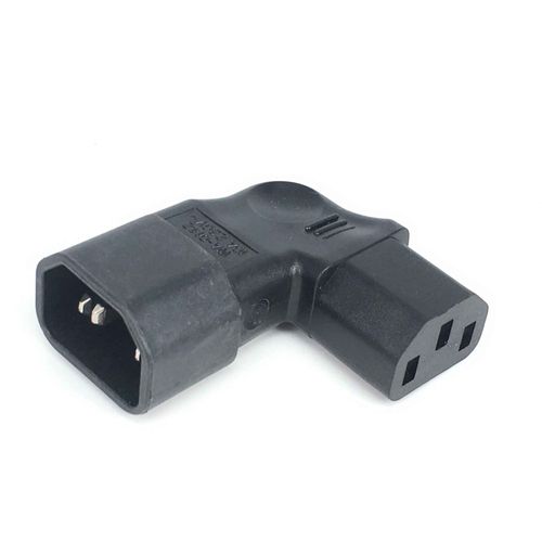 Convertisseur De Prise Ca 10a 250v Iec 320 C13 À C14,Prise Adaptateur D'alimentation D'angle Haut/Bas C14 À C13,3 Broches Femelle À Mâle - Type Right Angle