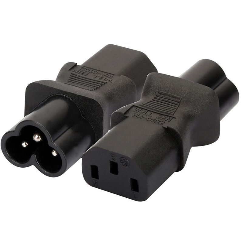 Connecteur convertisseur noir IEC320,C5,C7,C13,C14 à C5,C6,C7,C8,C15,UPS PDU,mâle à femelle,EU,US,prise d'alimentation,adaptateur,1 pièce - Type c13 to c6-Black color