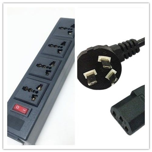 Multiprise universelle PDU à 4 voies,avec protecteur de surcharge,extension de prise à 4 ports avec interrupteur de disjoncteur - Type Strip with PowerCord