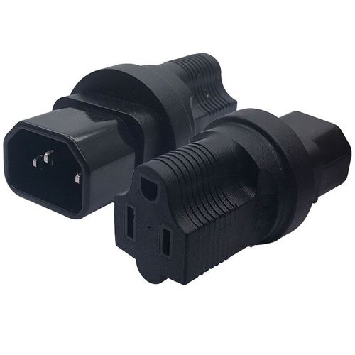 Prise adaptateur IEC320 C13 C5 C7 à AU UK EU US,connecteur de conversion européen Australie Amérique 5-15R à C14 C5 C7 C13,1 pièce - Type C14 to 515R-Black color