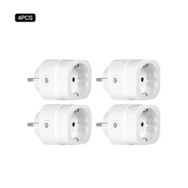 MOES-Prise de courant intelligente WiFi EU,luminosité de la prise,minuterie s?ur pour l'application Tuya Smart Life,Amazon Alexa,Google Assistant,commande vocale - Type Smart EU Plug 4PC