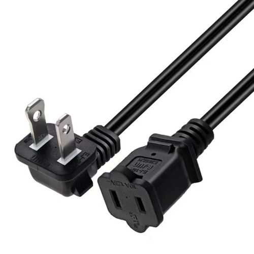 Rallonge polarisée à angle droit US à 2 broches mâle à femelle,câble d'extension de prise de courant Nema 1-15P à 1-15R 18AWG 0.5m/3m - Type 0.5M