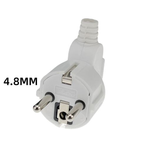 Convertisseur de puissance de remplacement,prise ue,prises électriques rechargeables,Schuko France espagne,pour connecteur de rallonge - Type White 4.8MM-1PCS