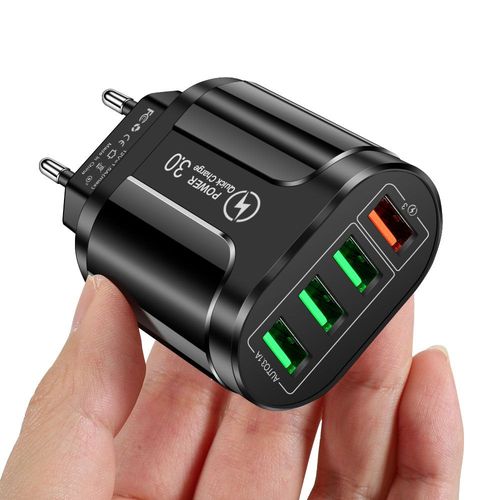 Chargeur Rapide Usb Charge Rapide 3.0,Chargeur Mural Universel Pour Téléphone Portable,Prise Us/Eu Pour Iphone Samsung,Chargeur De Tablettes - Type Eu Black