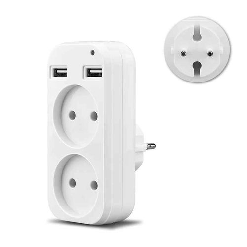 Prise murale Standard ue avec 3 prises ca,3 ports USB,1 TypeC et interrupteur marche/arrêt,adaptateur de prise de multiprise,convertisseur CE FCC - Type white-3pcs #B