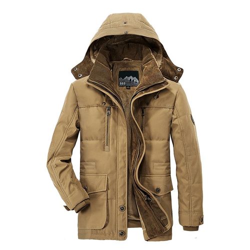 Veste De Chapeau Amovible Pour Hommes Avec Poignées Smile,Parkas Décontractées,Vestes Rembourrées En Fourrure,Coton,Extérieur,Chaud,Hiver