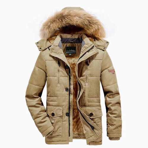 Veste De Chapeau Amovible Pour Hommes Avec Poignées Smile,Parkas Décontractées,Vestes Rembourrées En Fourrure,Coton,Extérieur,Chaud,Hiver