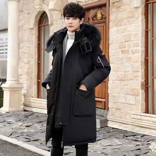 Vestes Mi-Longues Au-Dessus Du Genou Pour Hommes,Parkas High Street,Vêtements Chauds,Épais,Résistant Au Froid,Décontracté,Automne,Hiver