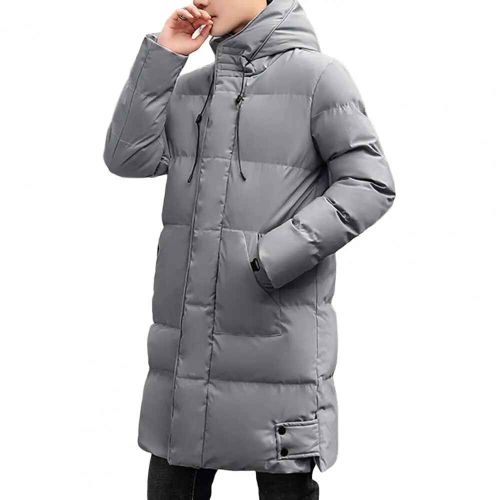 Manteau À Capuche En Duvet Pour Homme,Parka Épaisse,Solide,Rembourrée,Cardigan,Longueur Midi,Fermeture Éclair,Pour 03-Wear,Hiver