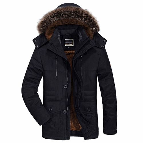 Manteau En Coton Rembourré Pour Homme,Veste À Capuche,Longue Doublure En Laine,Parkas De Neige,Fourrure En Peluche,Extérieur,Hiver