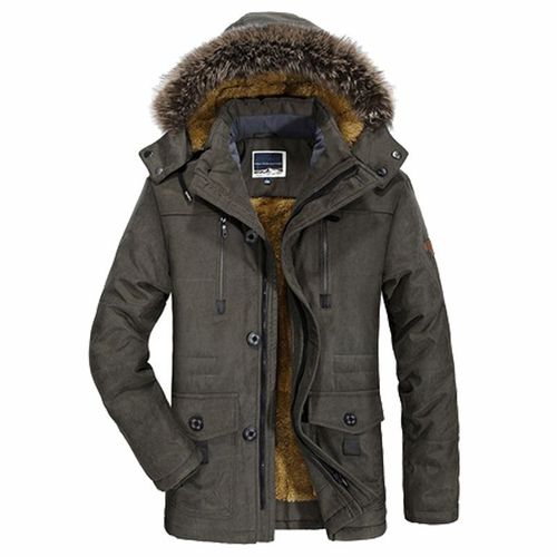 Manteau En Coton Rembourré Pour Homme,Veste À Capuche,Longue Doublure En Laine,Parkas De Neige,Fourrure En Peluche,Extérieur,Hiver