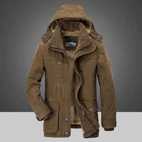Veste En Velours Optique Multi-Poches Pour Hommes,Manteau Chaud,Parkas Monochromes,Vêtements D'extérieur Pour Hommes,Grande Taille,Plus,Hiver,2024