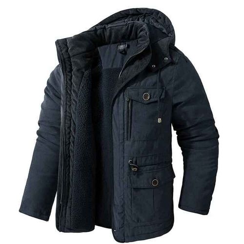 Parka À Capuche Rembourrée En Coton Pour Homme,Coupe-Vent,Veste Chaude,Cachemire,Épais,Extérieur,Hiver