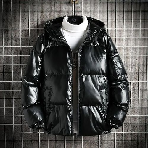 Manteau Court À Capuche En Coton Brillant Pour Homme,Veste Matelassurera En Carillon,Adt-Fit