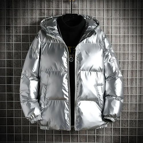 Manteau Court À Capuche En Coton Brillant Pour Homme,Veste Matelassurera En Carillon,Adt-Fit