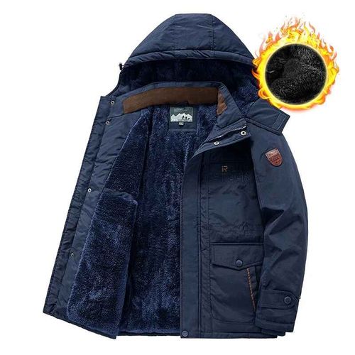 Parka Thermique Épaisse Et Chaude Pour Homme,Manteau Décontracté À Fermeture Éclair,Avec Doublure Souriante,Coupe-Vent,Vêtement D'extérieur,Hiver