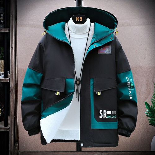 Veste À Capuche Carillon Pour Hommes,Coupe-Vent Assressenti,Veste D'isolation Optique En Peluche,Vêtements De Plein Air College,Décontracté,Document,Automne,Hiver