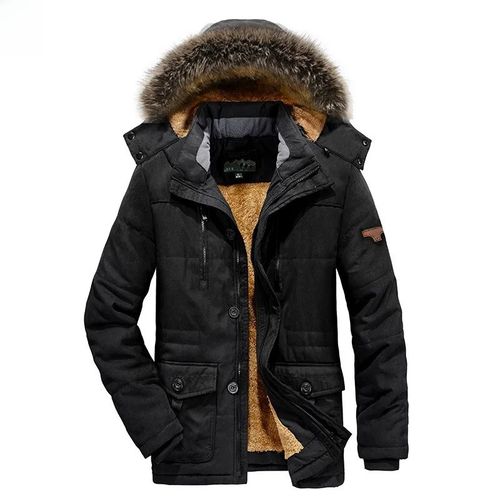 Manteau Matelassé En Coton Mi-Long Pour Homme,Doublé Sourire,Épais,Chaud,Homme,Homme D'âge Moyen,Hiver