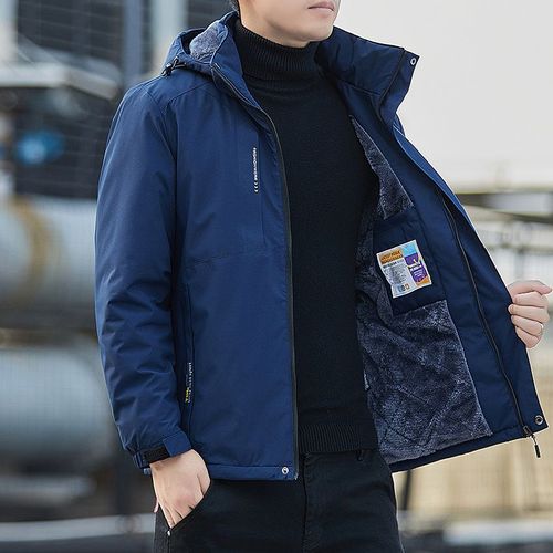Parka À Capuche Doublée Smile Pour Homme Avec Poignées Optiques Amovibles,Manteau Chaud,Veste En Peluche,Chapeau Chaud,Vêtements D'extérieur,Homme,Automne,Hiver,Taille 5xl