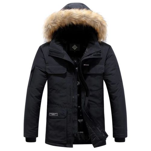 Veste D'hiver En Duvet De Canard Blanc Pour Homme Avec Col En Fourrure,Parkas Coupe-Vent,Manteau Épais À Capuche,Multi-Poches,Garde Au Chaud,-30