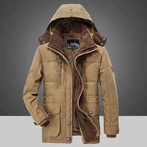 Veste En Velours Optique Multi-Poches Pour Hommes,Manteau Chaud,Parkas Monochromes,Vêtements D'extérieur Pour Hommes,Grande Taille,Plus,Hiver,2024