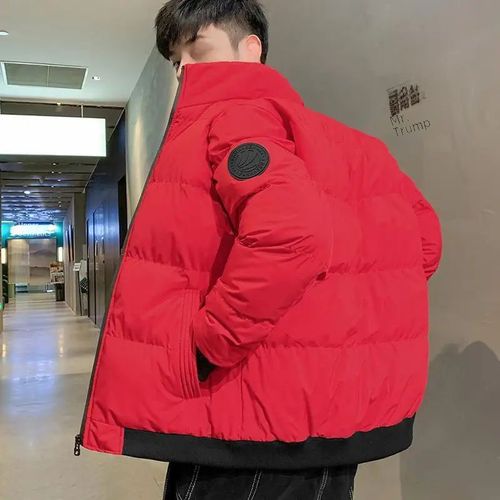 Manteau Matelassé En Coton Pour Hommes,Veste Monochromatique Épaissie,Col Montant,Coupe De Style Carillon Coréen,Décontracté,Chaud,Hiver