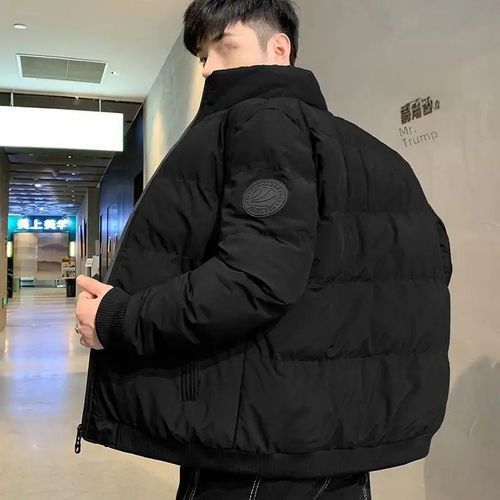 Manteau Matelassé En Coton Pour Hommes,Veste Monochromatique Épaissie,Col Montant,Coupe De Style Carillon Coréen,Décontracté,Chaud,Hiver