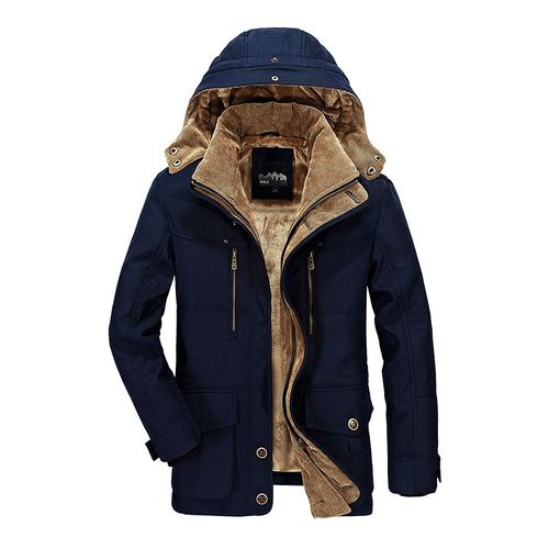 Veste De Chapeau Amovible Pour Hommes Avec Poignées Smile,Parkas Décontractées,Vestes Rembourrées En Fourrure,Coton,Extérieur,Chaud,Hiver