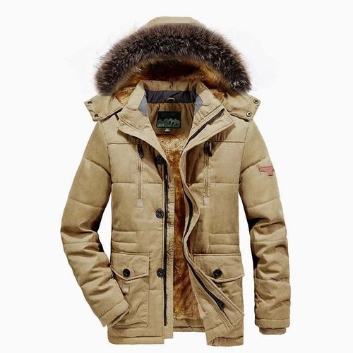 Manteau Matelassé En Coton Mi-Long Pour Homme,Doublé Sourire,Épais,Chaud,Homme,Homme D'âge Moyen,Hiver