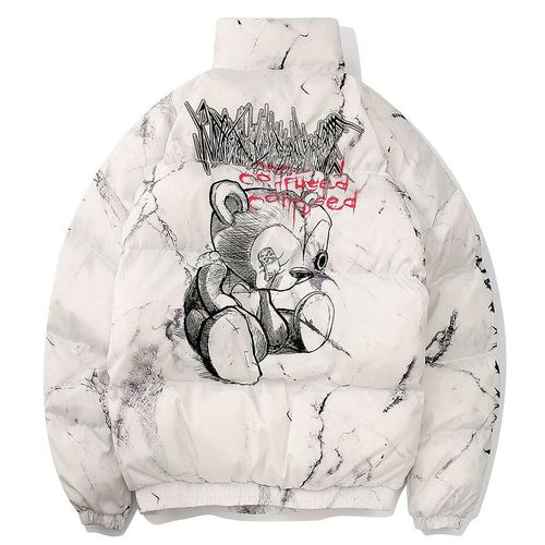 Veste Matelassurera Respirante Hip Hop Pour Hommes,Manteau Chaud D'hiver,Vestes Streetwear,Combinaison De Parkas Y2k,Graphique De Lettre,Aught Dye